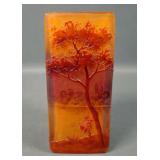 Daum Nancy Cameo Art Glass Scenic Landscape Vase