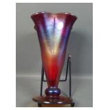Fenton Red Stretch Glass #1168 Ftd Vase