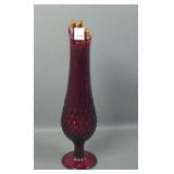 Fenton Ruby Amberina Ftd Hobnail Swung Vase