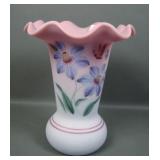 Fenton Honor Collection Blue Burmese Decorated Vas