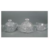 Five Piece M'Burg Crystal Ohio Star Table Set