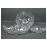 3 Piece M'Burg Crystal Hobstar & Feather Lot