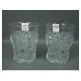 2 M'Burg Crystal Hobstar & Feather Tumblers