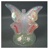 Fenton Decorated Opal Mist Butterfly Ring Holder
