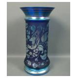 Fenton Blue Favrene at Woodsland Edge Vase