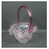 Fenton Garden Trellis Pink Crest Basket