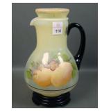 Fenton Topaz Hand Painted Lemon 2 Pc Guest Set