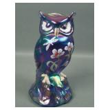 Fenton Lavender Iridised Decorated Owl Figurine