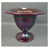 Fenton Red Stretch Fine Rib Flared Ftd Compote