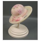 Fenton Burmese Rose Decorated Hat & Stand