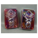 Two Fenton Red Contemporary Elks Paperweights