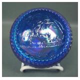 Fenton /Woodsland Electric Blue Rose Bowl Souvenir