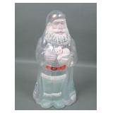 Fenton Clear Opal Decorated Santa with Kitten