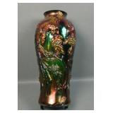 Fenton Green Iridised Cockatoo Vase