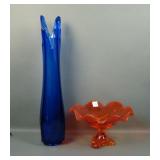 Two Mid Century Modern Glass Items