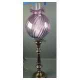 Fenton Mulberry Swirl Optic Pillar Lamp