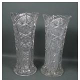 Two M'Burg Crystal Ohio Star Vases