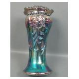 Eda Blue Floral & Sunburst Spittoon Shape Vase