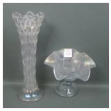 Two Piece Fenton White Carnival Glass Lot
