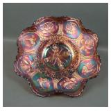 Fenton Amethyst Dragon & Lotus Ruffled Bowl