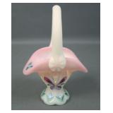 Fenton Burmese Decorated Mini Basket