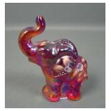 Fenton Red Iridised Decorated Elephant Figure