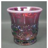 Fenton ICGA Plum Opal Frolicking Bears Tumbler Vas