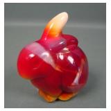Fenton Ruby Red Slag Bunny Figurine