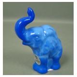 Fenton Periwinkle Blue Slag Elephant Figure