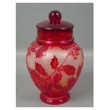 Fenton-Kelsey Murphy Amberina Holiday Temple Jar