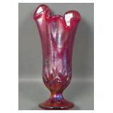 Fenton Red Stretch Glass Lilly of the Valley Vase