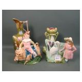 Four Piece Austrian Majolica Figural Lot