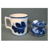 Two Antique English Flow Blue Items