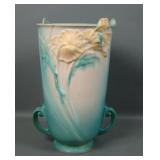 Roseville Pottery Green Poppy Handled Vase