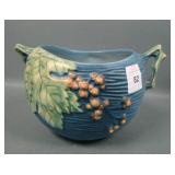 Roseville Blue Bushberry Handled Vase