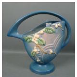 Roseville Blue Snowberry Handled Basket