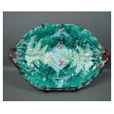 Antique Majolica Oblong Fern Decorated Tary