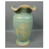 Weller Pottery Green Fleron Ruffled Top Vase