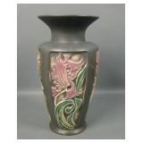 Roseville Dk Green Rosecraft Panel Vase