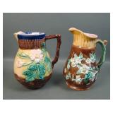 Two Majolica Small Pitchers