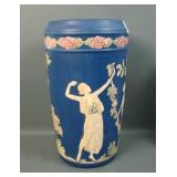 Weller Pottery Lg Blue Ware Decorated  Vase