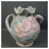 Weller Pottery Silvertone Bulbous Handled Vase