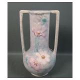 Weller Pottery Silvertone Tall Handled Vase