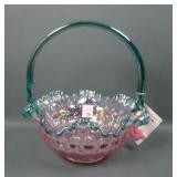 Fenton Rose Magnolia Seagreen Crest Iridised