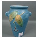 Weller Art  Pottery Blue Cornish Handled Vase