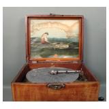 Antique Symphonion Olympia Disc Wooden Music Box