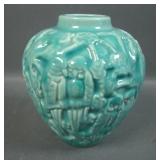 Stangle Pottery Green Glaze Love Birds Lamp Base