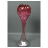 Bohemian Rubina  Art Glass Bulbous Top Vase