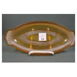 1903 Greentown Glass Holly Amber Handled Pickle