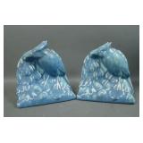 1928 Rookwood Matte Blue - Blue Jay Bookends